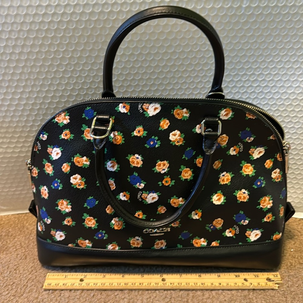 Coach Black Floral Dome Crossbody Bag